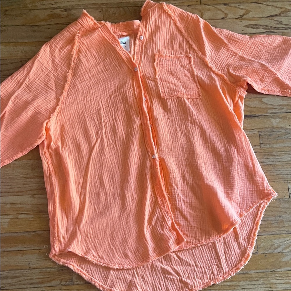 Aerie Cotton Shirt size medium Orange